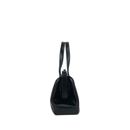 PRADA Metal Clasp Handbag Black Vintage 6am4p2