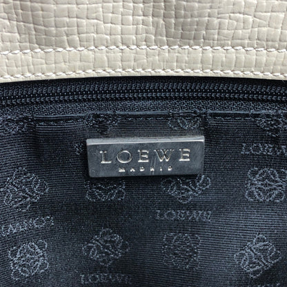 LOEWE Logo Embossed Handbag Ivory Vintage eu3utx