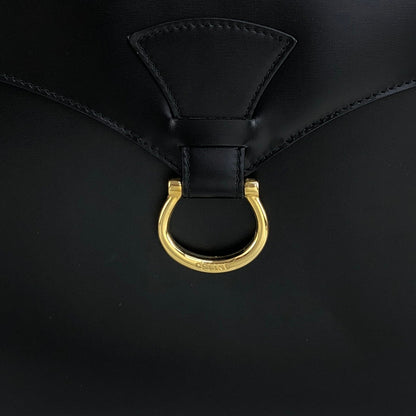 CELINE Horse Bit Top Handle Handbag Black Vintage zbgk75