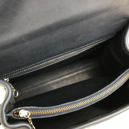 COACH 轉鎖皮革雙向手提包單肩包海軍藍復古 wj45b5 