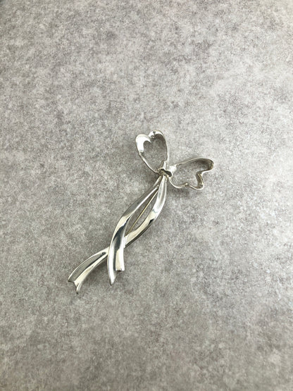 Tiffany & Co. Ribbon Motif Brooch Silver Vintage tcufvv