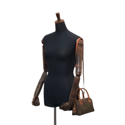 CELINE Macadam Two-way Small Handbag Shoulder bag Brown Vintage nvyja5