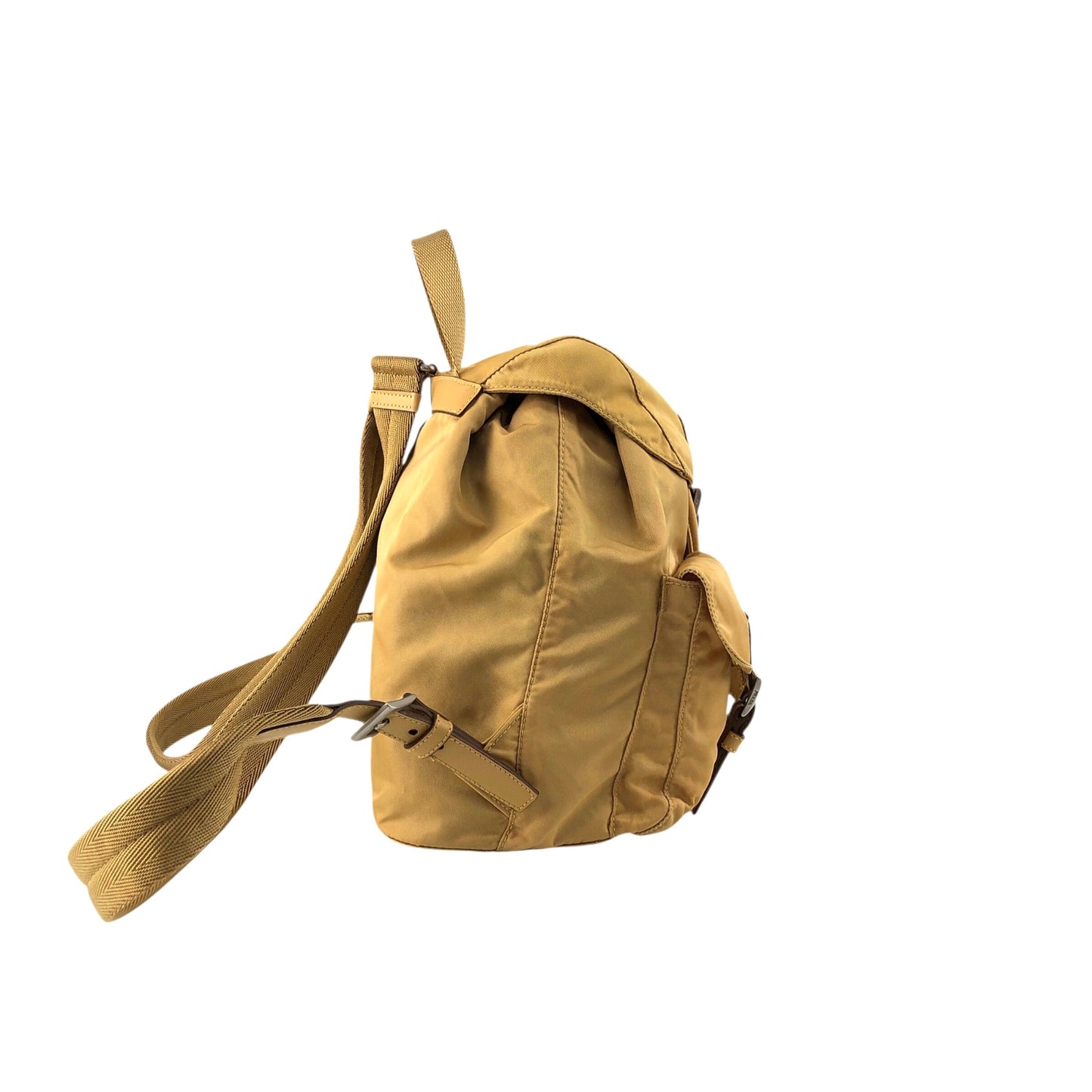 PRADA Tessuto Triangle Logo Backpack Yellow Vintage zmixxc