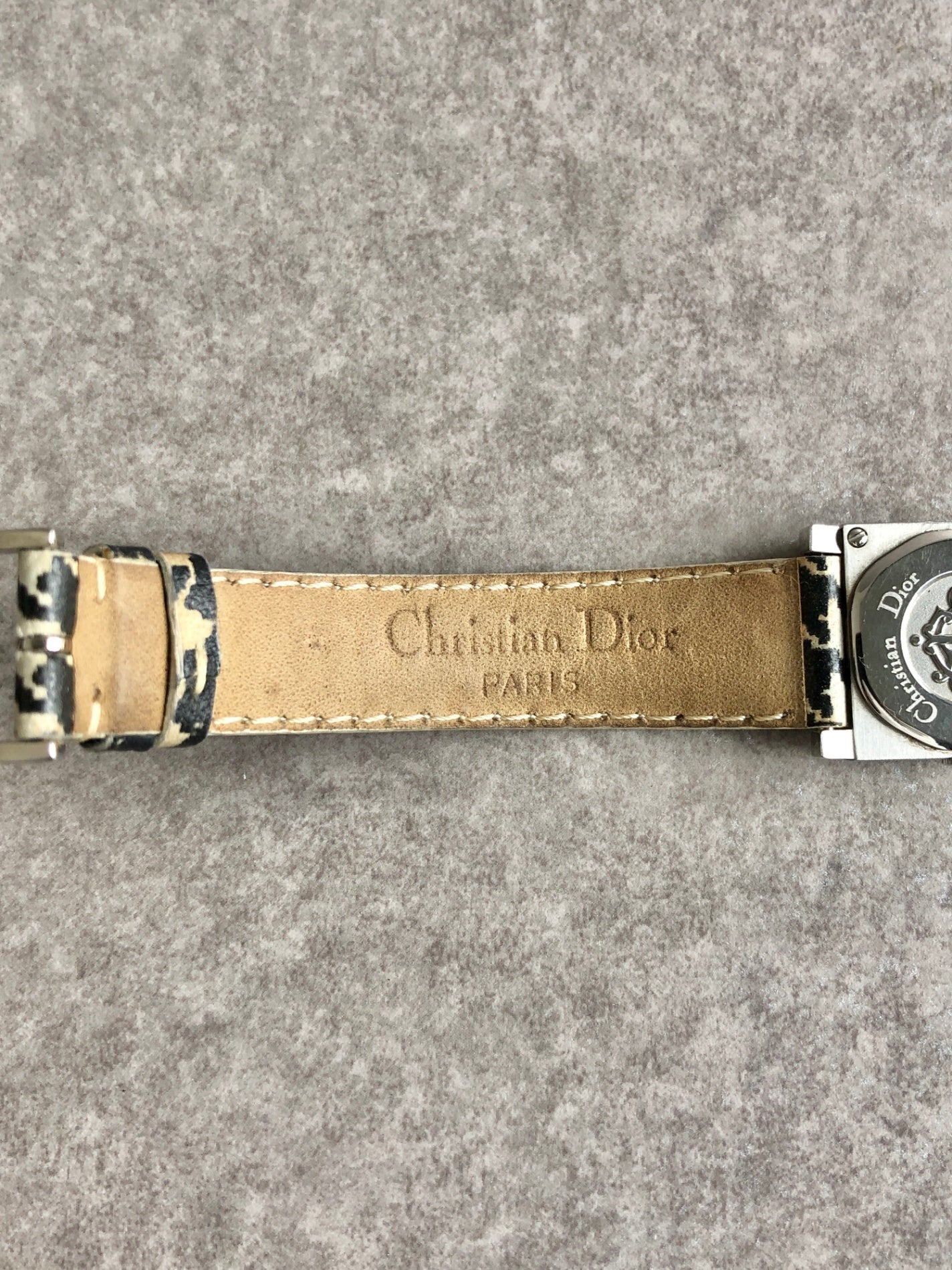 Christian Dior Cannage Quartz Watch Black×White Vintage jw4b2h