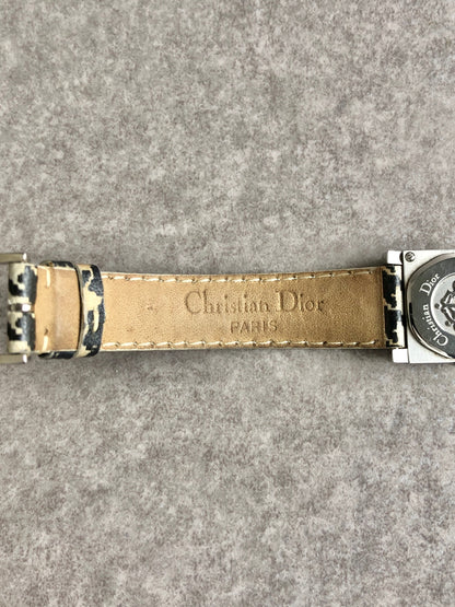 Christian Dior Cannage Quartz Watch Black×White Vintage jw4b2h