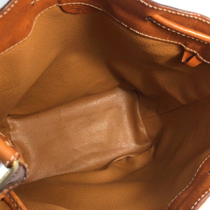 CELINE Macadam Leather Drawstring Small Shoulder bag Brown Vintage v3kt7s