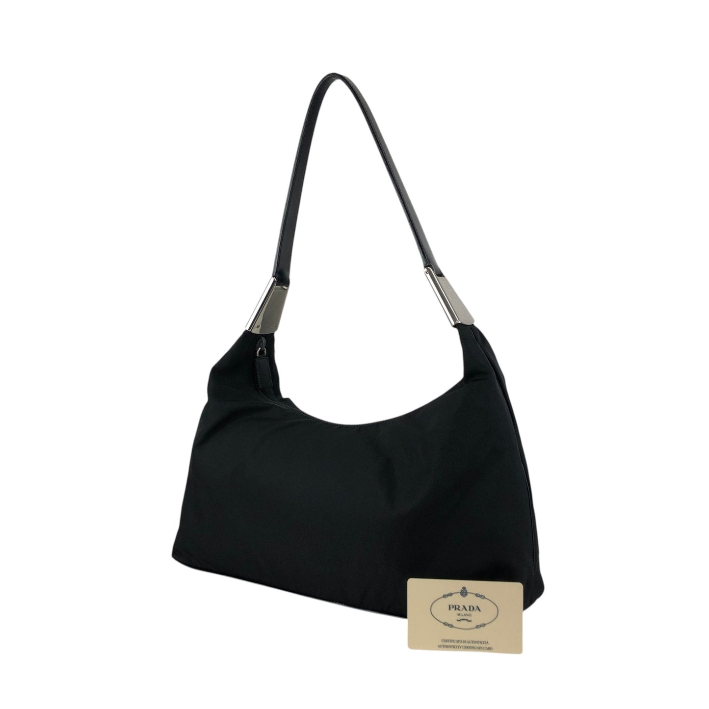 PRADA Logo Shoulder bag Black Vintage h6emcw