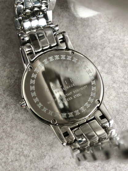 CELINE Blason Watch Silver Vintage kttdxr