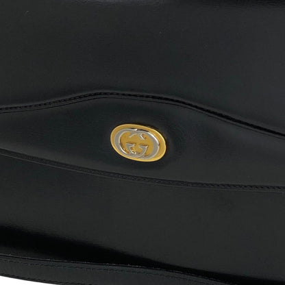 GUCCI GG Logo Shoulder bag Black Vintage ha84zp