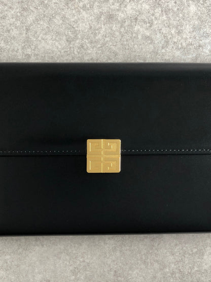 GIVENCHY Logo Long Wallet Black Vintage a34me5