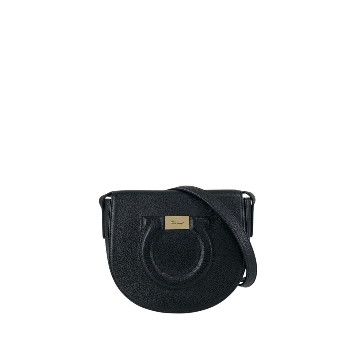 Salvatore Ferragamo Gancini Shoulder bag Black Vintage da8ayc