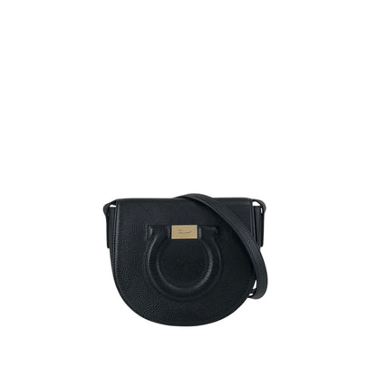 Salvatore Ferragamo Gancini Shoulder bag Black Vintage da8ayc
