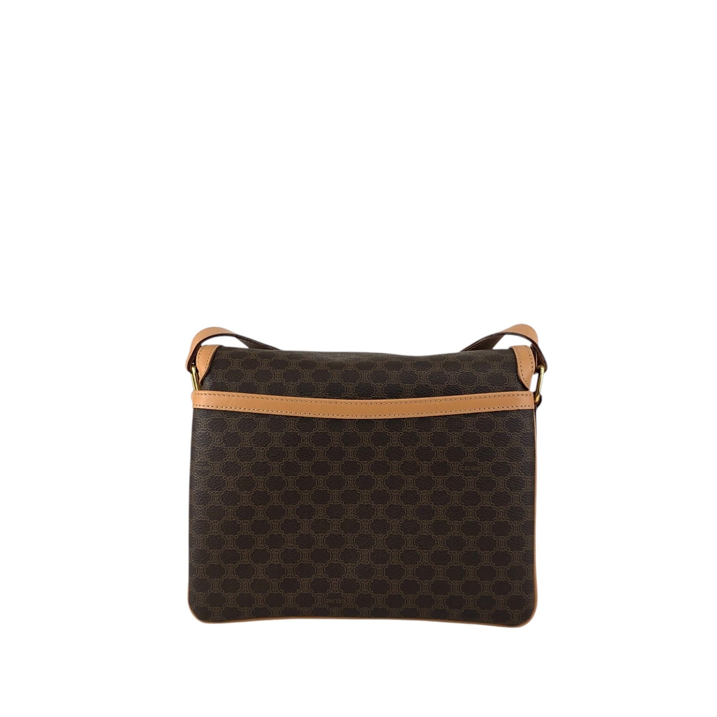 CELINE Macadam Blason Shoulder bag Brown Vintage cwx3rn