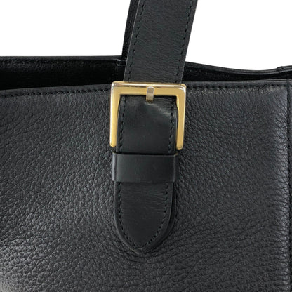 BURBERRY Logo Handbag Black Vintage w33ucy