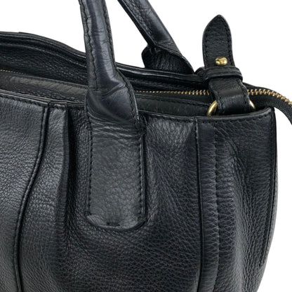 Salvatore Ferragamo Logo Embossed Two-way Handbag Shoulder bag Black Vintage 6dd4sj