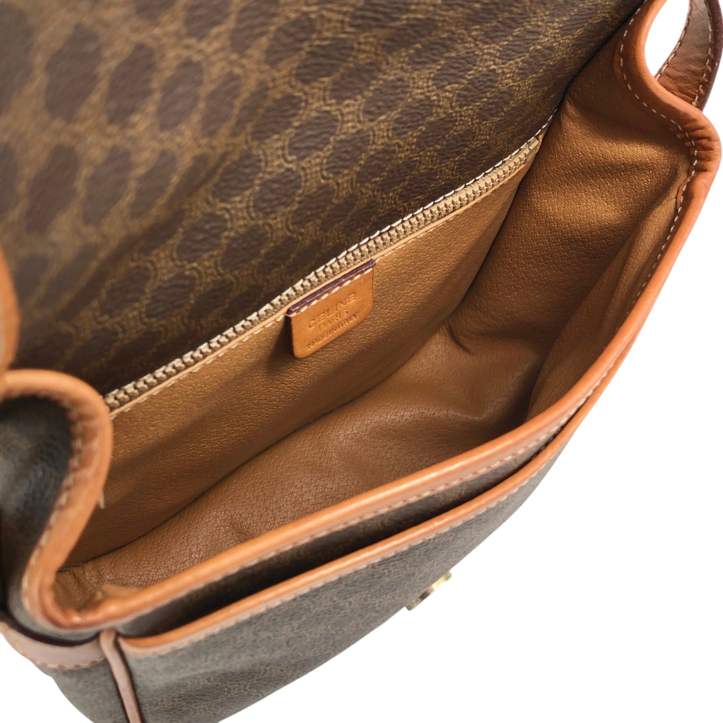 CELINE Macadam Front Buckle Shoulder bag Brown Vintage 5zhw5w