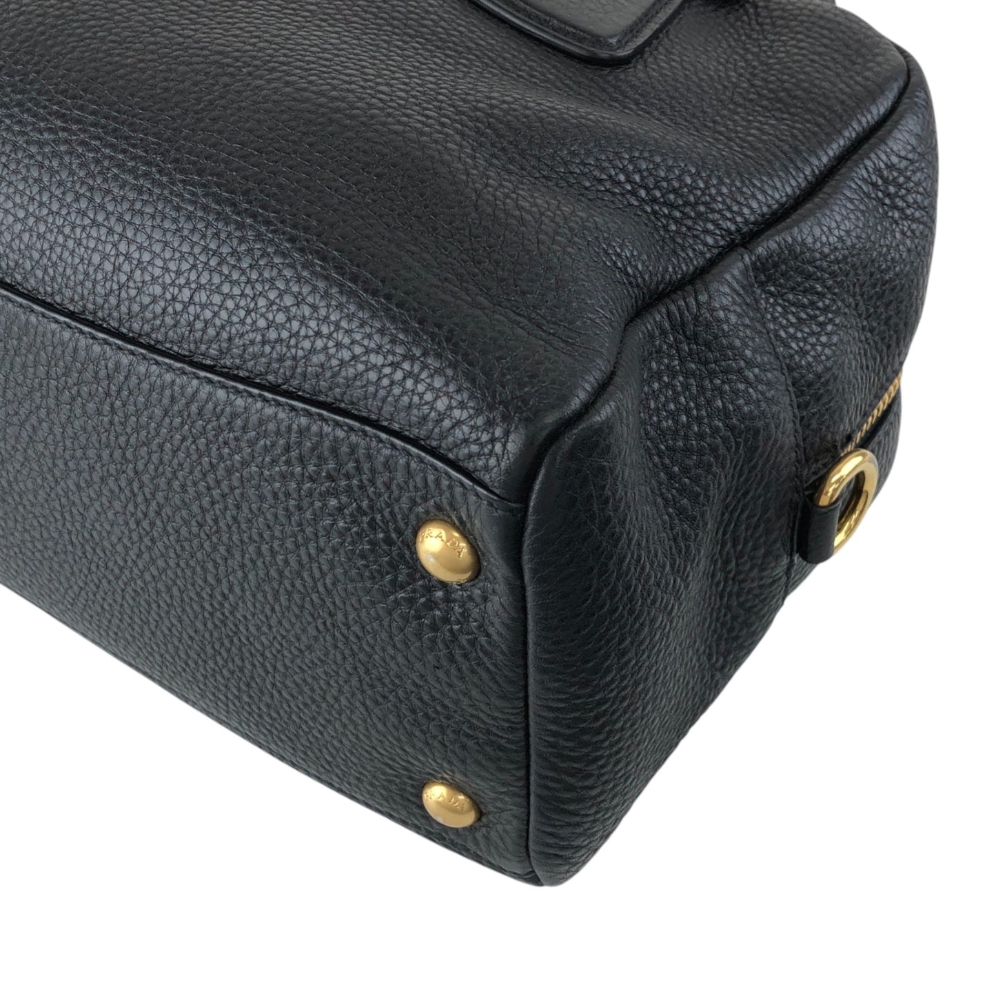 PRADA Logo Handbag Black Vintage nn2dx6