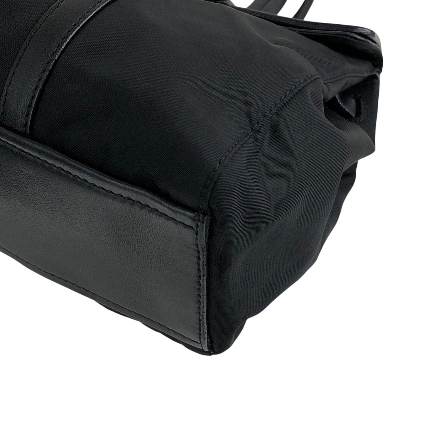 PRADA Triangle Logo Front Lock Totebag Black Vintage dggbp5