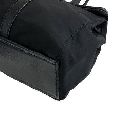 PRADA Triangle Logo Front Lock Totebag Black Vintage dggbp5