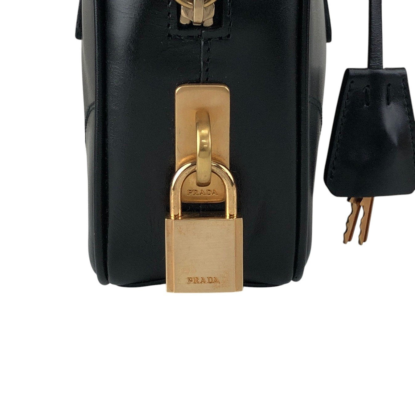 PRADA Triangle Logo Small Boston bag Handbag Black Vintage b7mxwa