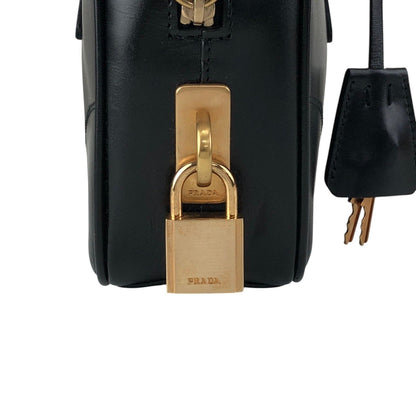 PRADA Triangle Logo Small Boston bag Handbag Black Vintage b7mxwa