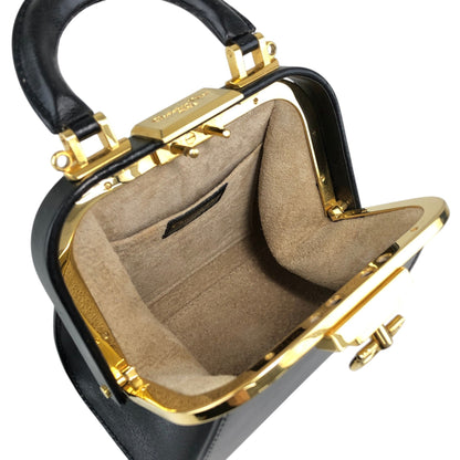Christian Dior Metal Clasp Minibag Two-way Handbag Shoulder bag Black Vintage hrxzwn