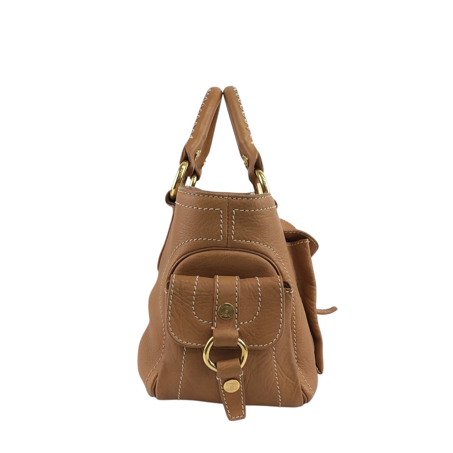 CELINE Blason Handbag Camel Vintage d6g4j8