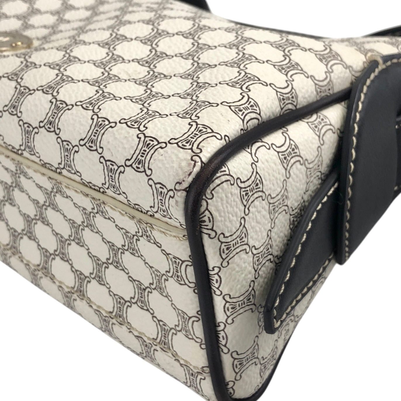 CELINE Macadam Shoulder bag White Vintage s5b6ci