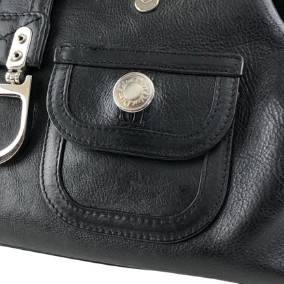 Christian Dior Logo Handbag Black Vintage ntaxds
