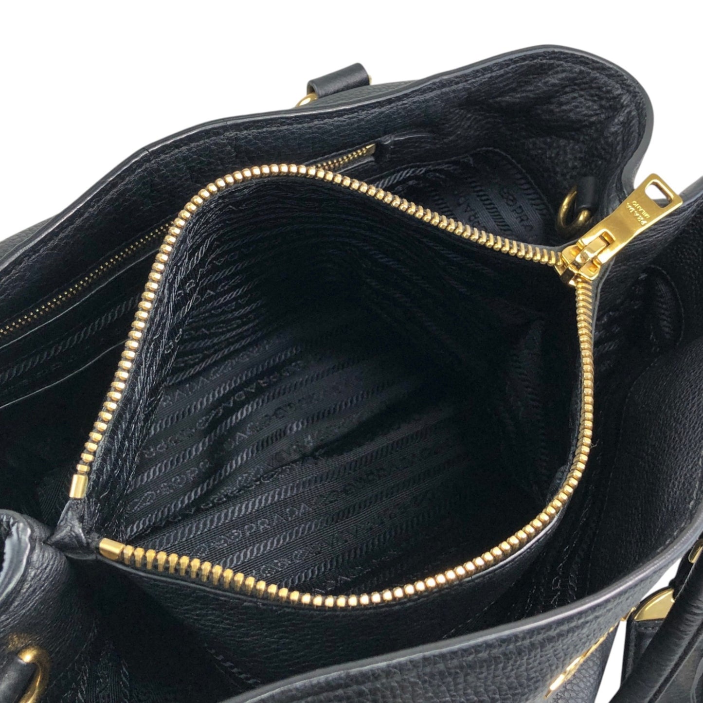PRADA Logo Two-way Handbag Shoulder bag Black Vintage 7kpf4k