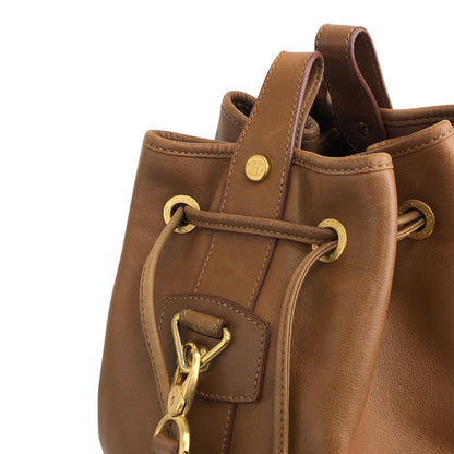 GUCCI Interlocking Drawstring Shoulder bag Brown Vintage 73zgkn