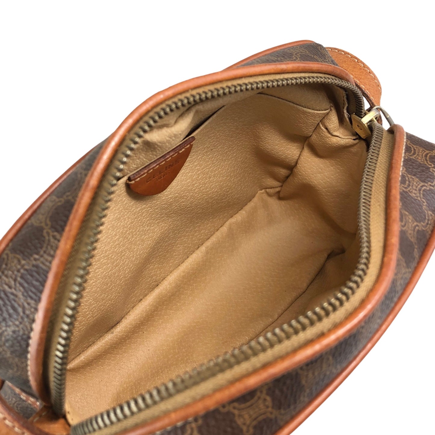 CELINE Macadam Blason Shoulder bag Brown Vintage v2cvc8