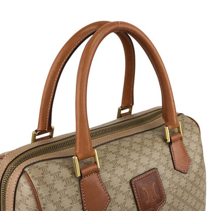 CELINE Macadam Blason Handbag Boston bag Beige Vintage t7x7kn