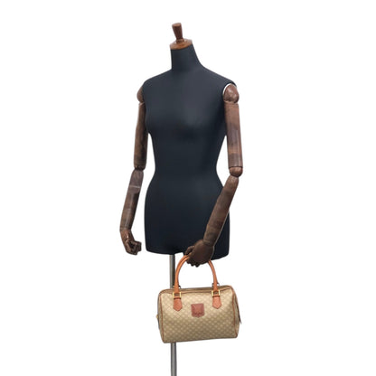 CELINE Macadam Blason Handbag Boston bag Beige Vintage t7x7kn