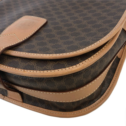 CELINE Macadam Blason Flap Shoulder bag Round bag Brown Vintage s34ak3