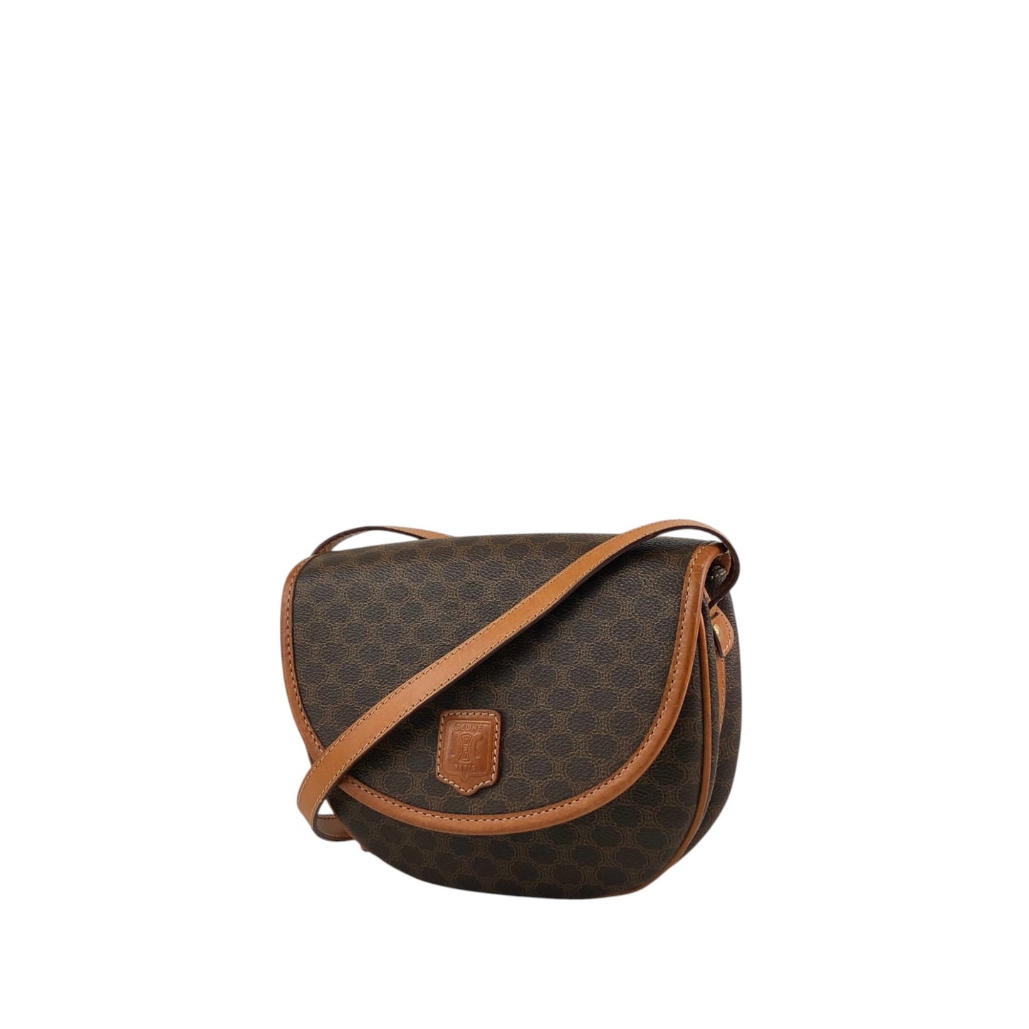 CELINE Macadam Blason Shoulder bag Brown Vintage n6642d