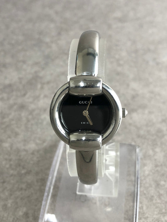GUCCI Logo Quartz Watch Silver 1400L Vintage y3piv6
