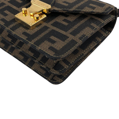 FENDI Zucca Lock Shoulder bag Brown Vintage mbiimu