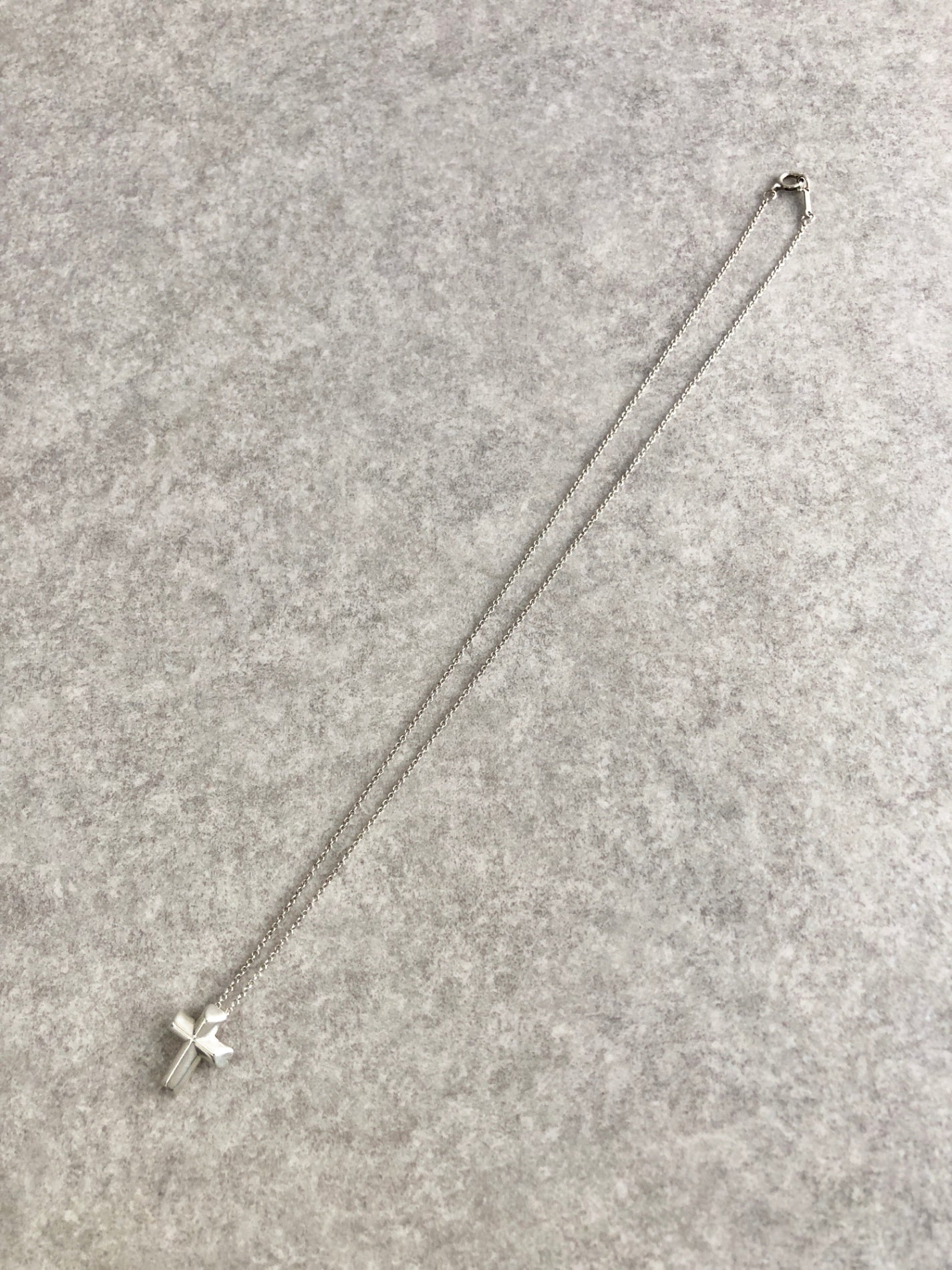Tiffany & Co. Cross Motif SILVER925 Necklace Silver Vintage k35ft3