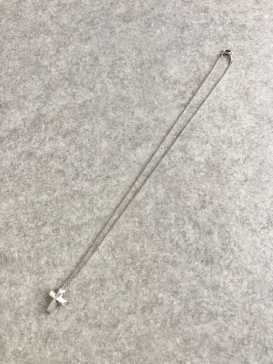 Tiffany & Co. Cross Motif SILVER925 Necklace Silver Vintage k35ft3