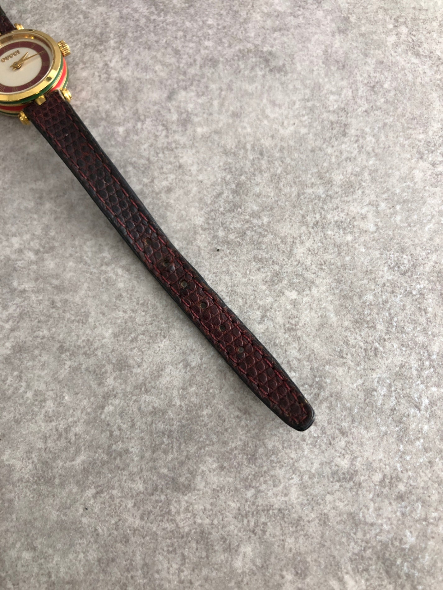 GUCCI Logo Watch Brown Vintage xpg7th