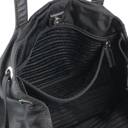 PRADA Tessuto Triangle Logo Double Pocket Totebag Black Vintage bdfpbe