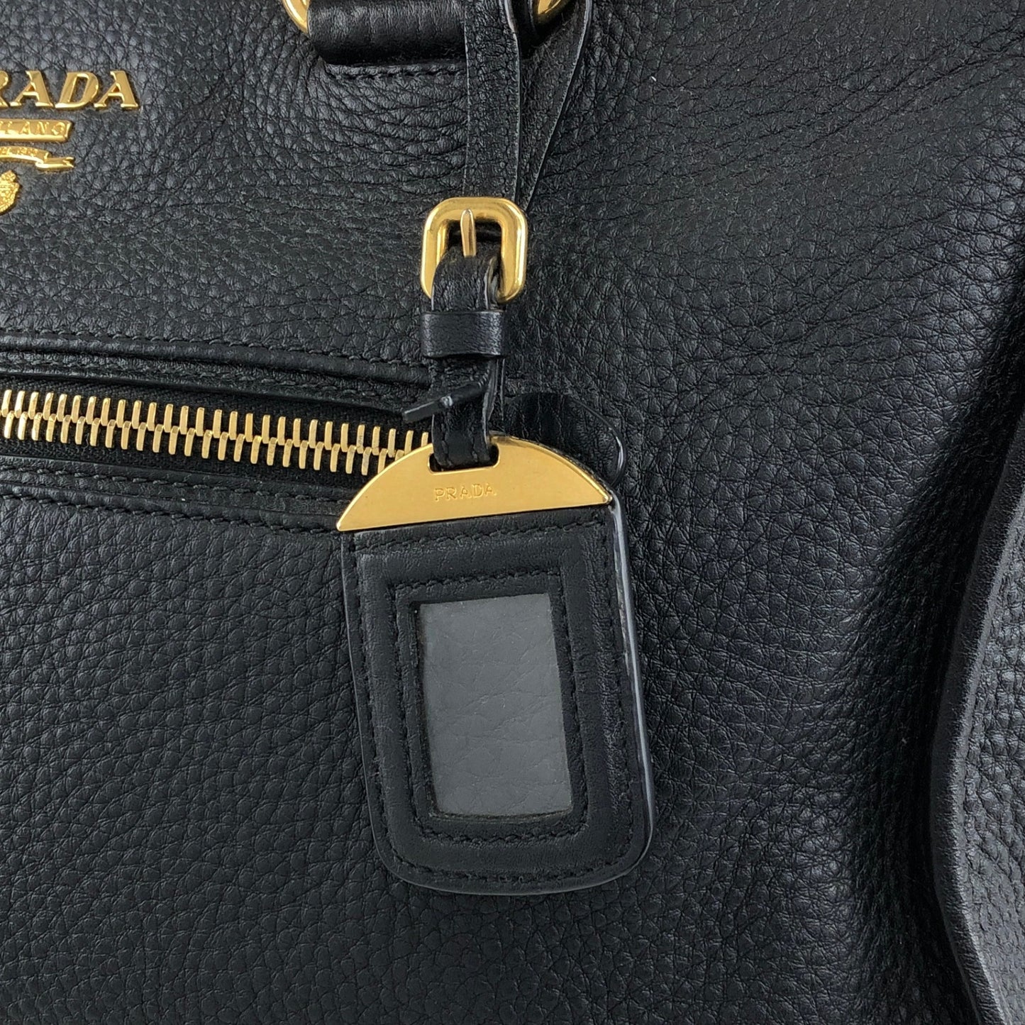 PRADA Logo Two-way Handbag Shoulder bag Black Vintage bwhz6p