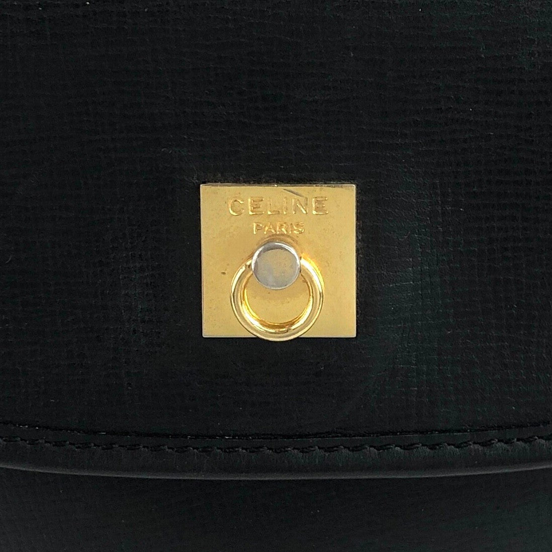 CELINE Gancini Shoulder bag Black Vintage 4xp2cr