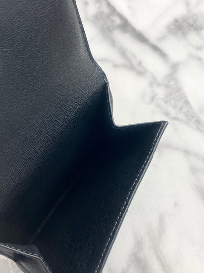 LOEWE Anagram Canvas Leather Trifold Wallet Gray Vintage hkypxt