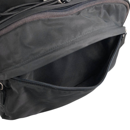 PRADA Tessuto Triangle Logo Double Pocket Backpack Black Vintage bpk4w7