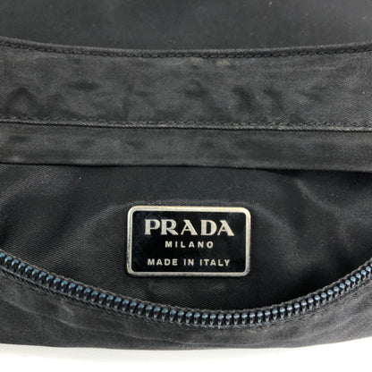 PRADA Tessuto Triangle Logo Shoulder bag Black Vintage h7a6s3