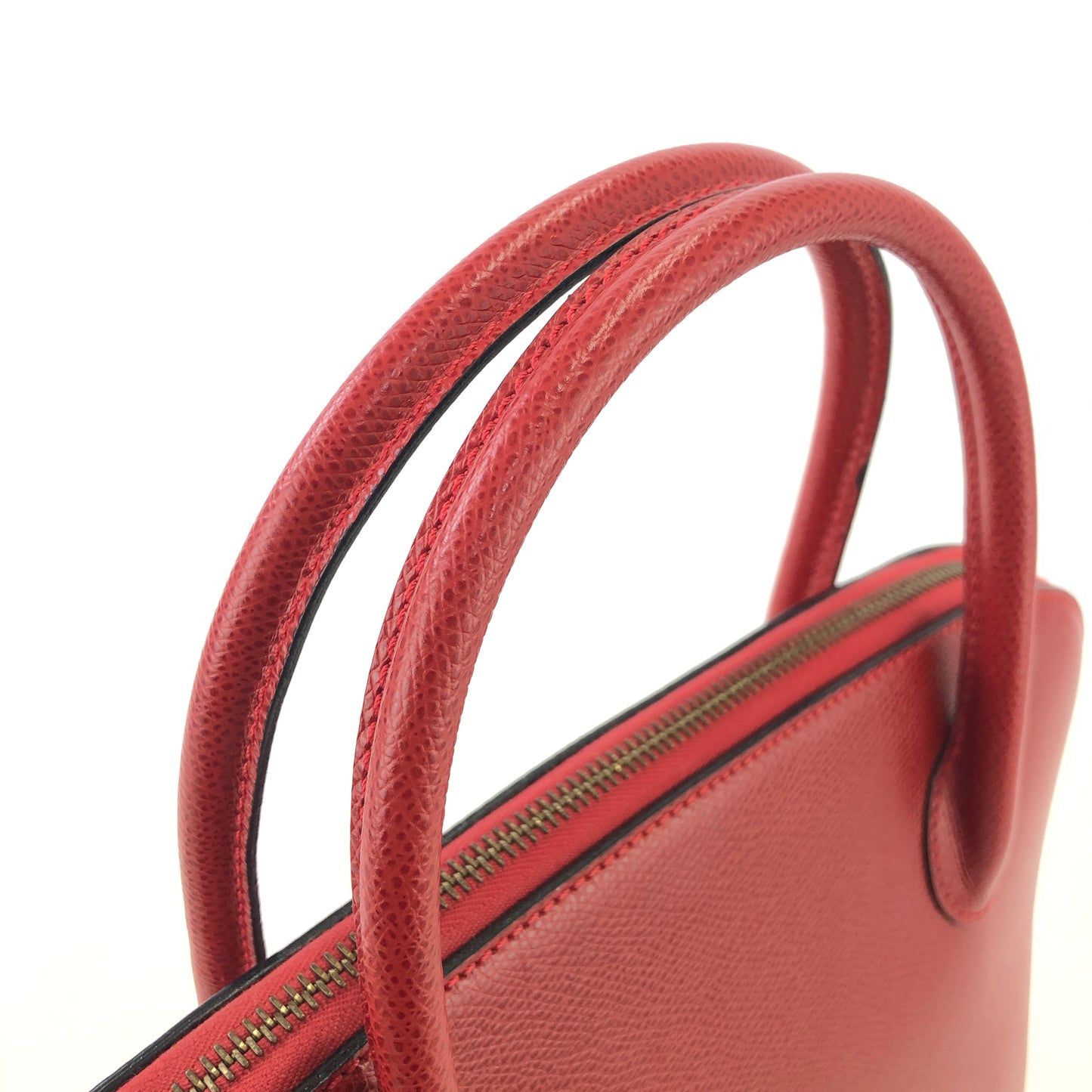 CELINE Leather Two-way Handbag Shoulder bag Red Vintage kpakv5