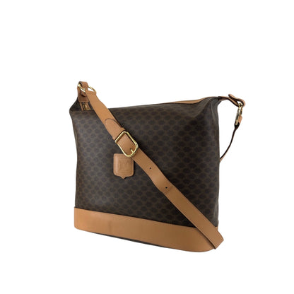 CELINE Macadam Blason Shoulder bag Brown Vintage  g3s2vt