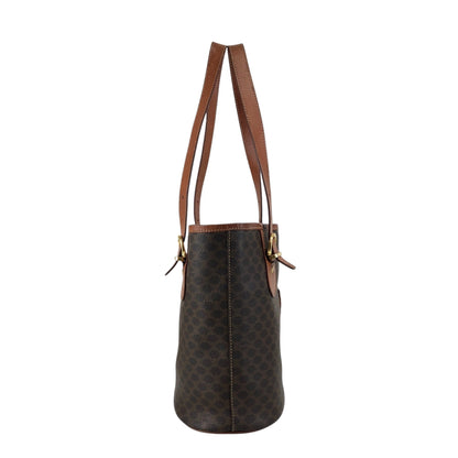 CELINE Macadam Blason Handbag Totebag Brown Vintage rfx5gg